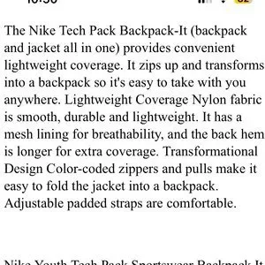Nike | Jackets & Coats | Rare Hard To Find Nwt Nike Tech Backpackit ...